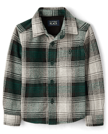 Baby And Toddler Boys Plaid Luxe Cozy Knit Button Up Shirt