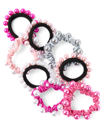 Girls Faux Pearl Hair Tie 8-Pack