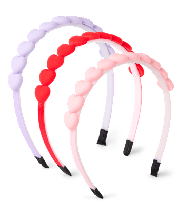 Girls Heart Headband 3-Pack
