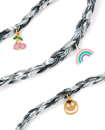 Girls Braided Faux Hair Tinsel Hair Tie