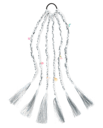 Girls Braided Faux Hair Tinsel Hair Tie