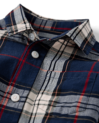 Baby And Toddler Boys Plaid Poplin Button Up Shirt