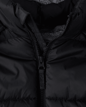 Boys Quilted Heavyweight Faux Fur Lined Parka Jacket