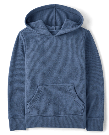 Kids Plush Winter Waffle Thermal Hoodie