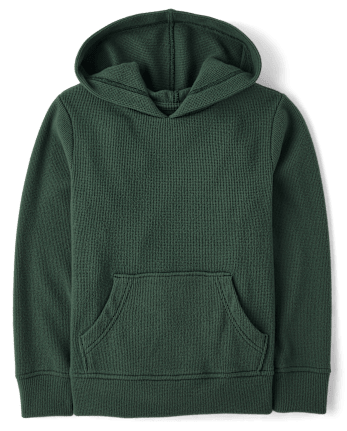 Kids Plush Winter Waffle Thermal Hoodie