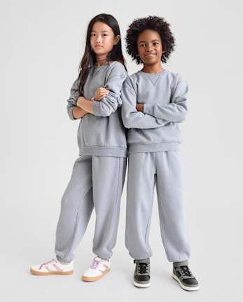 Pantalon de jogging en polaire de qualité supérieure teint en pièce pour enfants