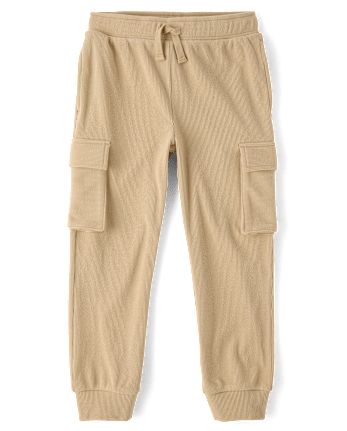Kids Sueded Rib Cargo Jogger Pants