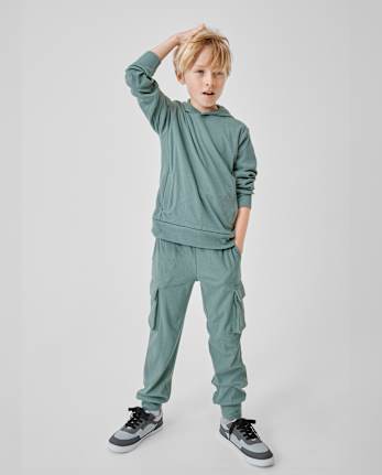 Pantalon de jogging cargo côtelé en daim pour enfant