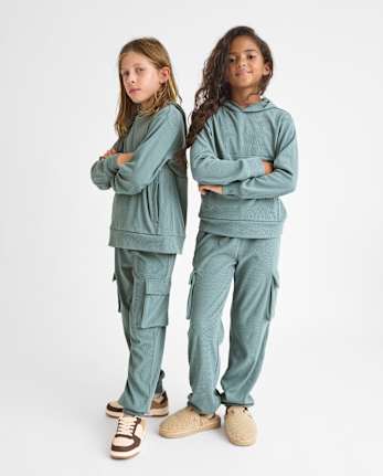 Pantalon de jogging cargo côtelé en daim pour enfant