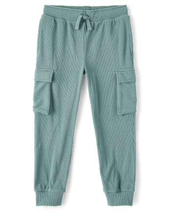 Kids Sueded Rib Cargo Jogger Pants