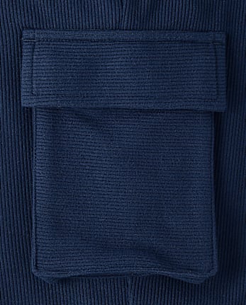 Kids Sueded Rib Cargo Jogger Pants