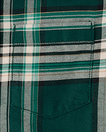 Boys Matching Family Plaid Oxford Button Up Shirt