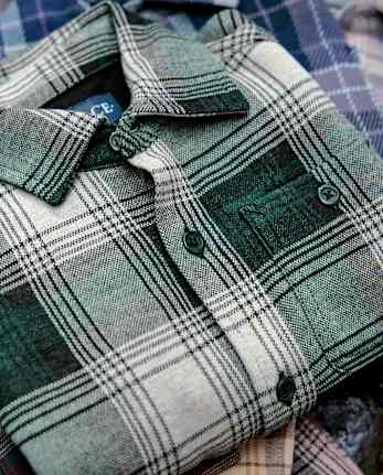 Boys Plaid Luxe Cozy Knit Button Up Shirt