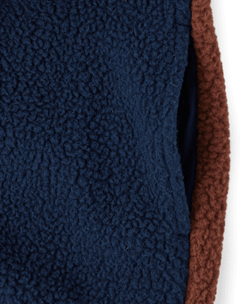 Kids Colorblock Sherpa Zip Up Jacket