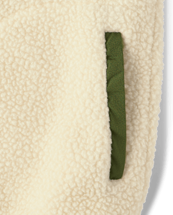 Kids Contrast Sherpa Utility Zip Up Jacket