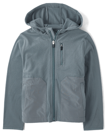 Boys Stretch Cozy Microfleece Zip Up Hoodie