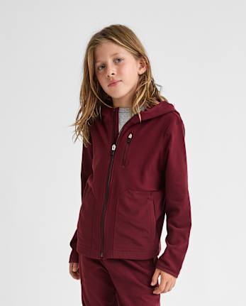 Sweat à capuche zippé en micropolaire extensible et confortable pour garçon