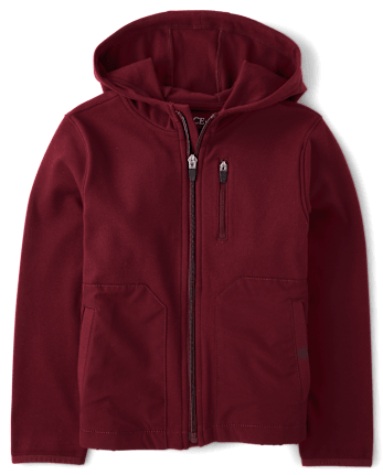 Boys Stretch Cozy Microfleece Zip Up Hoodie
