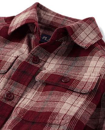 Kids Plaid Flannel Button Up Shirt