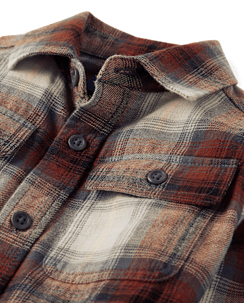 Kids Plaid Flannel Button Up Shirt