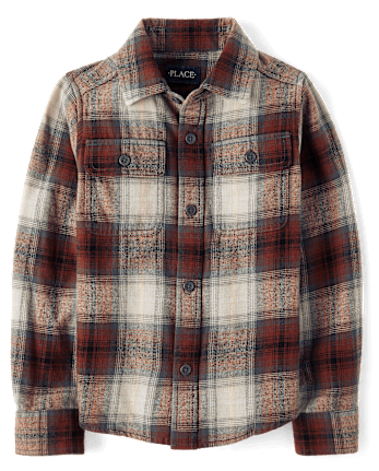 Kids Plaid Flannel Button Up Shirt