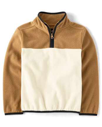 Boys Colorblock Microfleece Half Zip Pullover