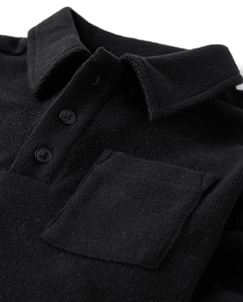 Boys Plush Rib Polo