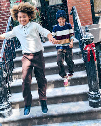 Boys Plush Rib Polo
