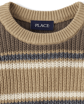 Boys Striped Chunky Sweater