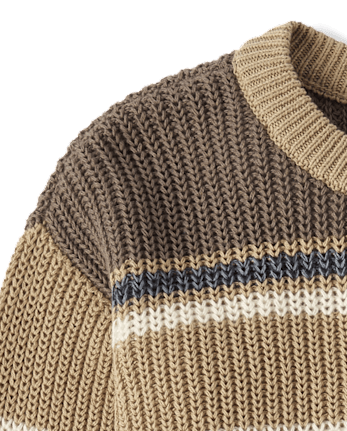 Boys Striped Chunky Sweater