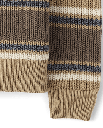 Boys Striped Chunky Sweater
