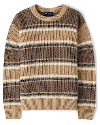 Boys Striped Chunky Sweater