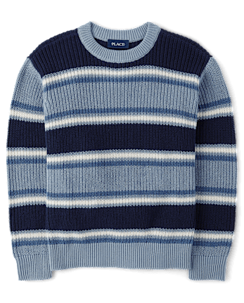 Boys Striped Chunky Sweater