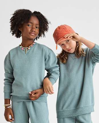 Sweat-shirt en polaire premium teint en pièce pour enfants