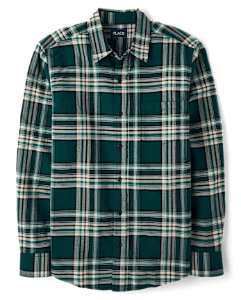 Mens Matching Family Plaid Oxford Button Up Shirt