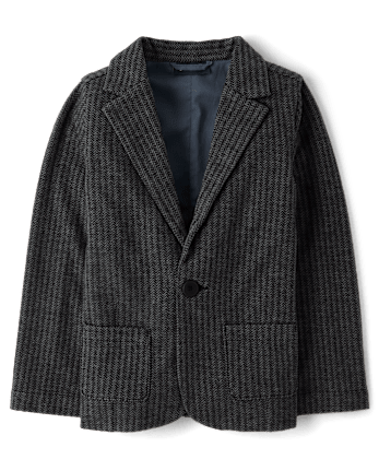 Boys Herringbone Luxe Cozy Knit Blazer
