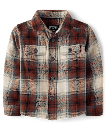 Baby And Toddler Boys Plaid Flannel Button Up Shirt