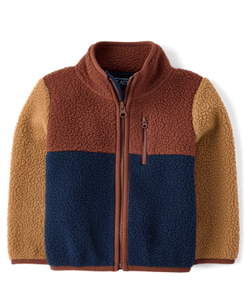Baby And Toddler Colorblock Sherpa Zip Up Jacket