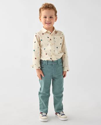 Baby And Toddler Boys Knit Straight Jeans - NORWAY SPRUCE