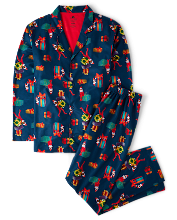 Adult Matching Family The Elf On The Shelfâ¢ Button Front Pajamas