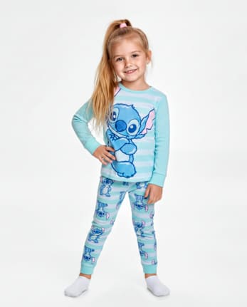 Girls Stitch Snug Fit Cotton Pajamas