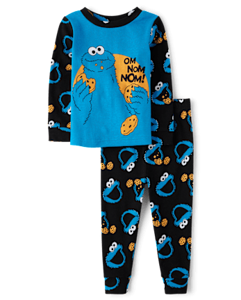 Baby And Toddler Boys Cookie Monster™ Snug Fit Cotton Pajamas