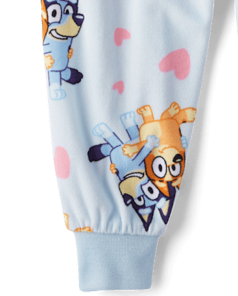 Baby And Toddler Girls Bluey™ Hearts Fleece Pajamas