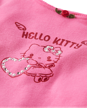 Girls Hello Kitty® Rhinestone Ribbed Baby Tee