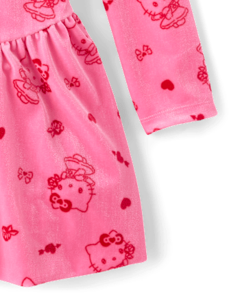 Girls Hello Kitty® Heart Velour Bubble Dress