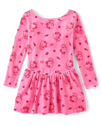 Girls Hello Kitty® Heart Velour Bubble Dress