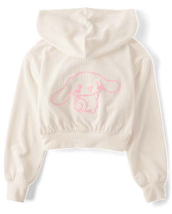 Girls Hello Kitty® Embroidered Velour Zip Up Hoodie