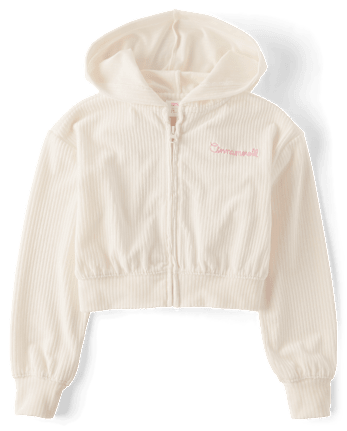 Girls Hello Kitty® Embroidered Velour Zip Up Hoodie