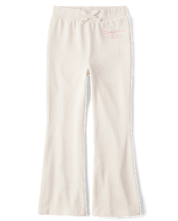 Girls Hello KittyÂ® Embroidered Velour Flare Lounge Pants