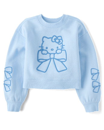 Girls Hello Kitty® Embroidered Premium Fleece Sweatshirt